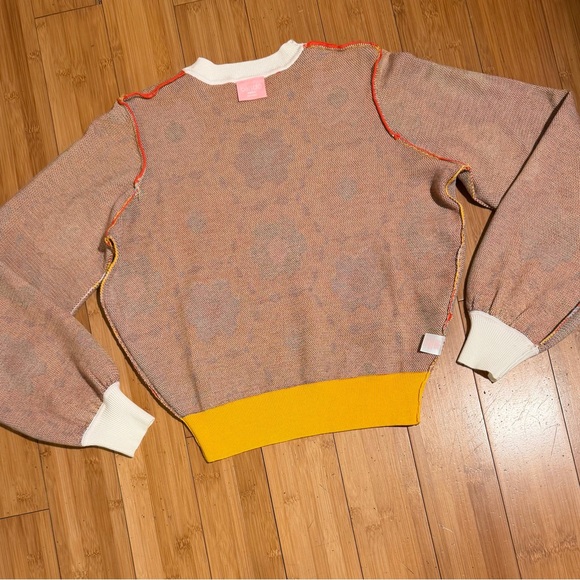 NWT Ban.do Floral Quilted Balloon Sleeve Sweater Size S - Picture 7 of 14